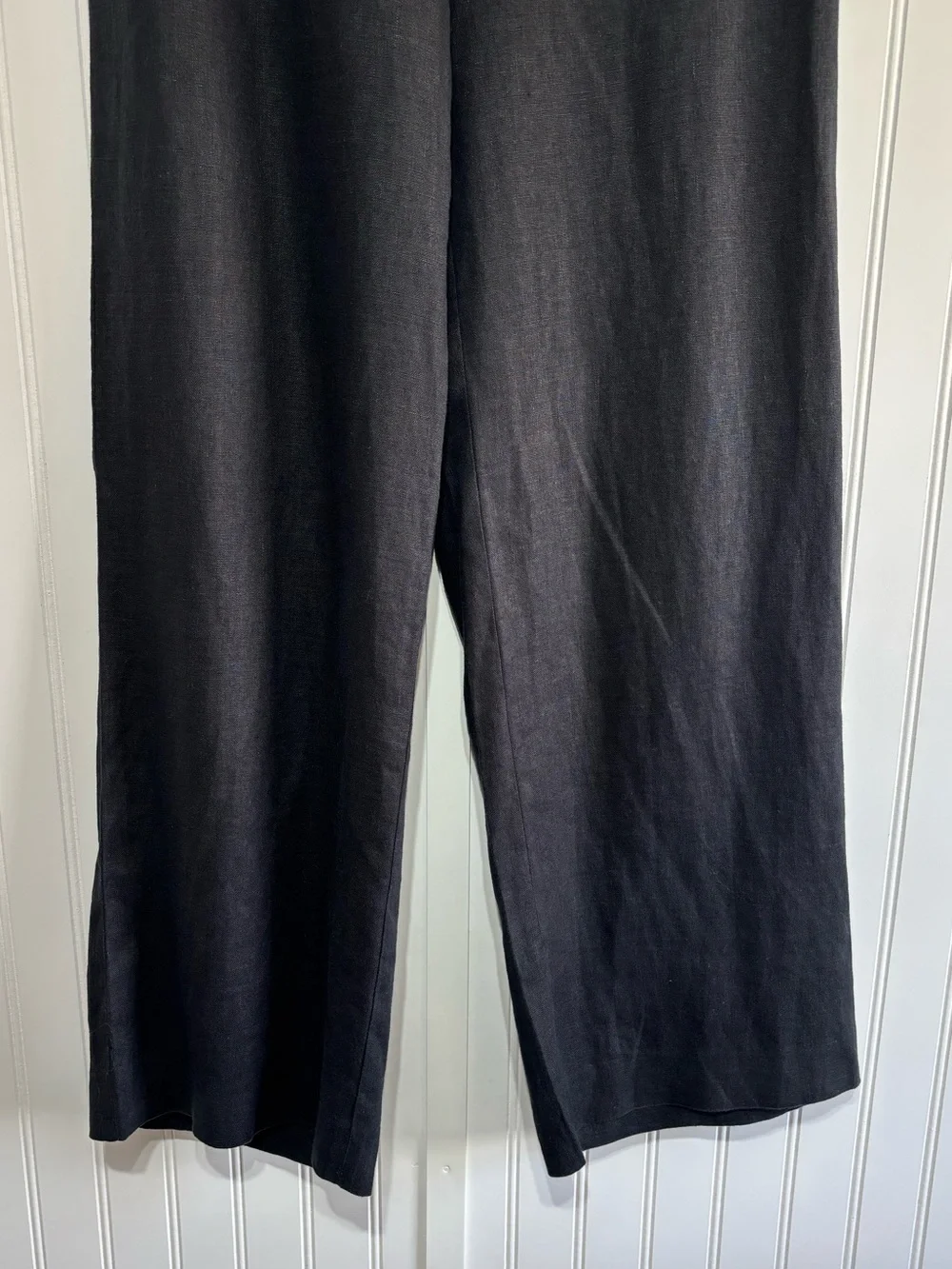 COS Black Linen Wide Leg Pull-On Pants Size 4 Minimalist
